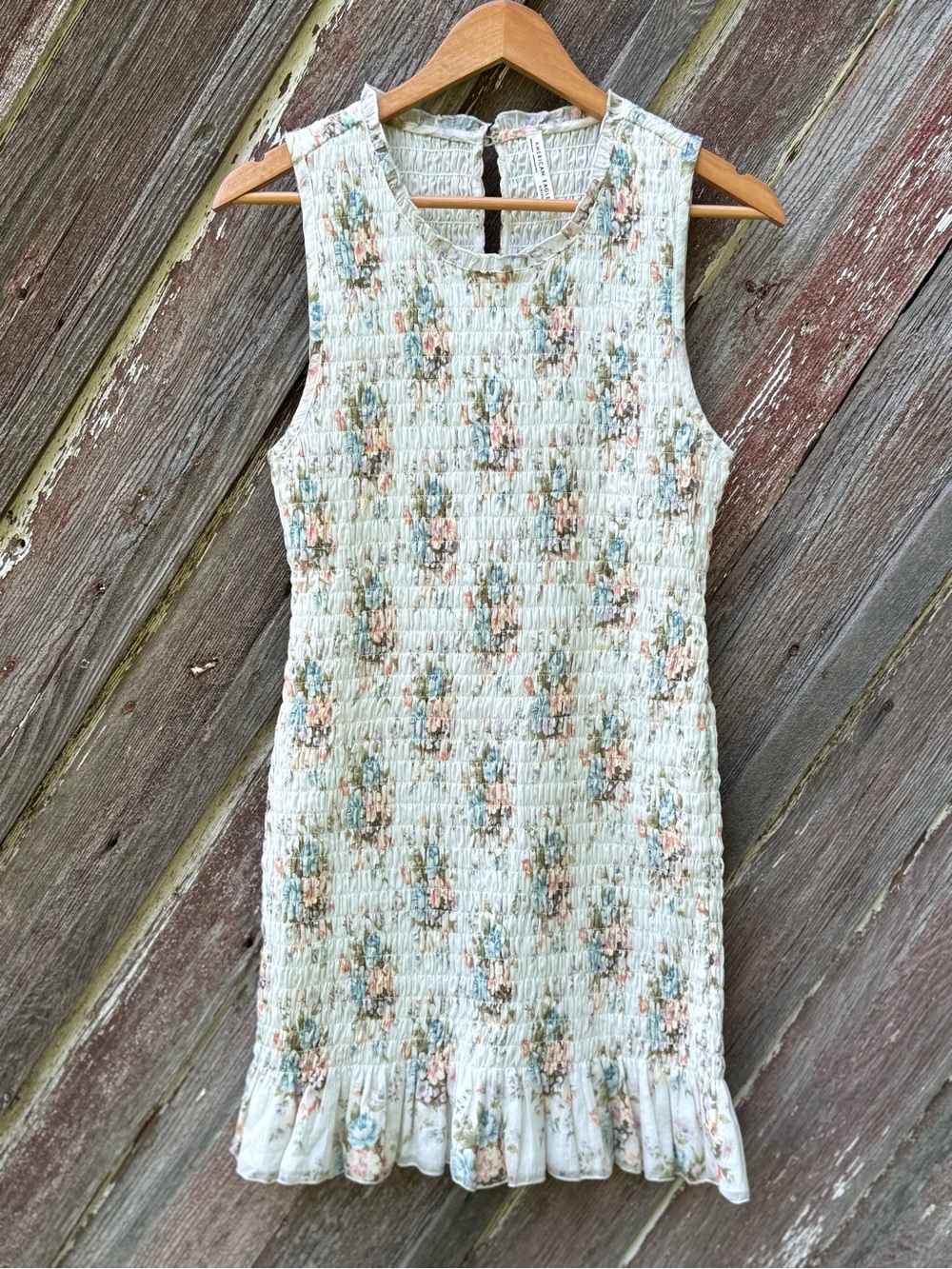 American Eagle 100% Cotton Floral Smocked Mini Dress S Cottagecore